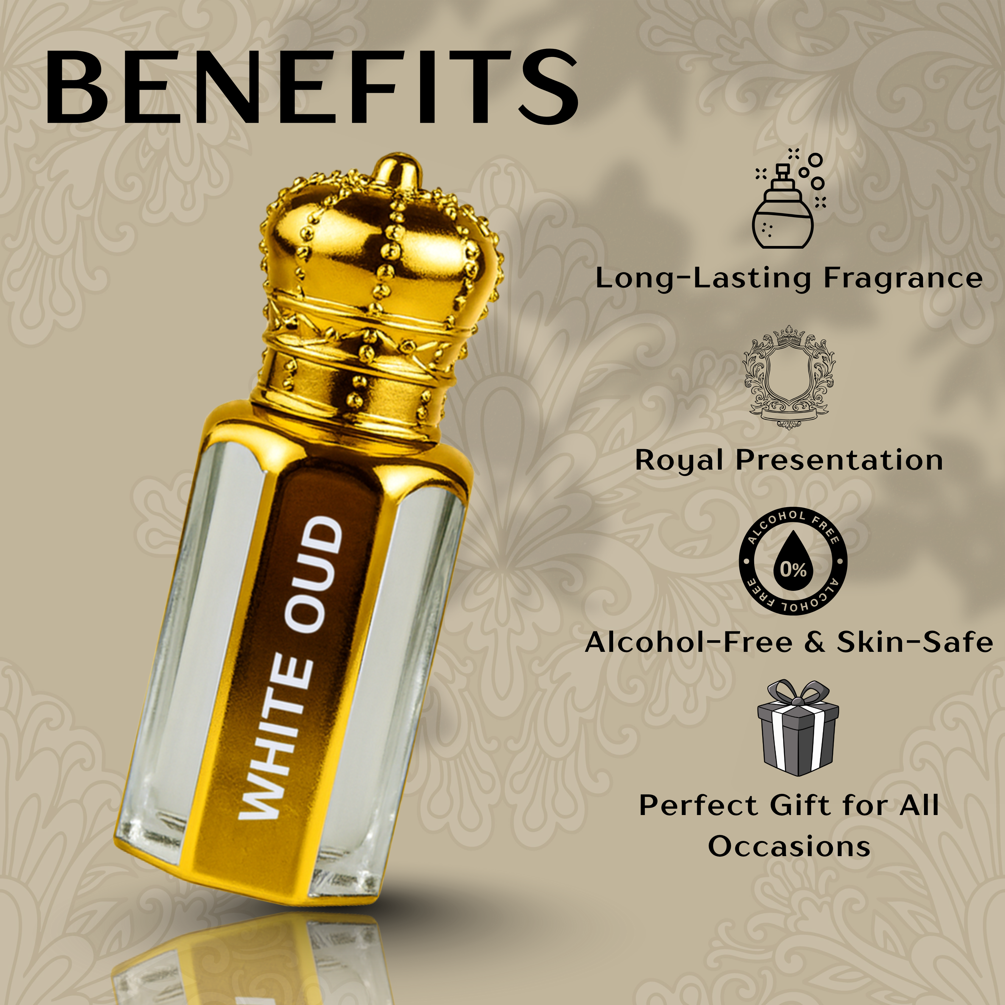 The White Oud Attar - 18ML (12ML BOTTLE FREE)